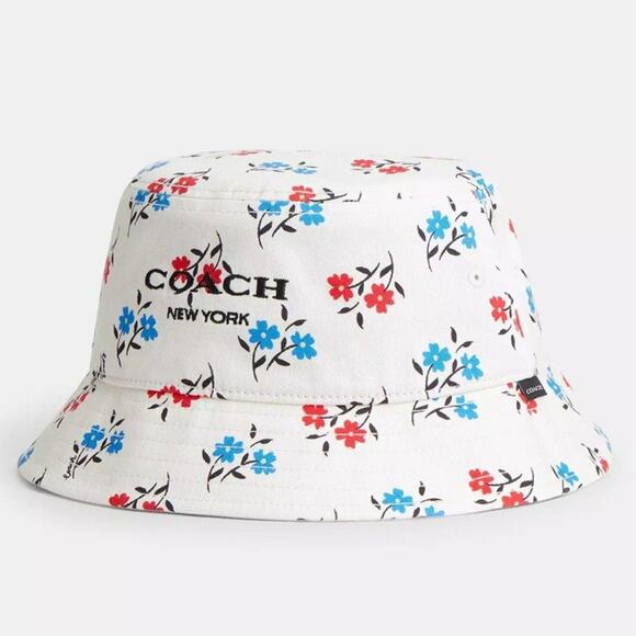 🌸 Coach Boardwalk Floral Print Bucket Hat M/L - Picture 1 of 10